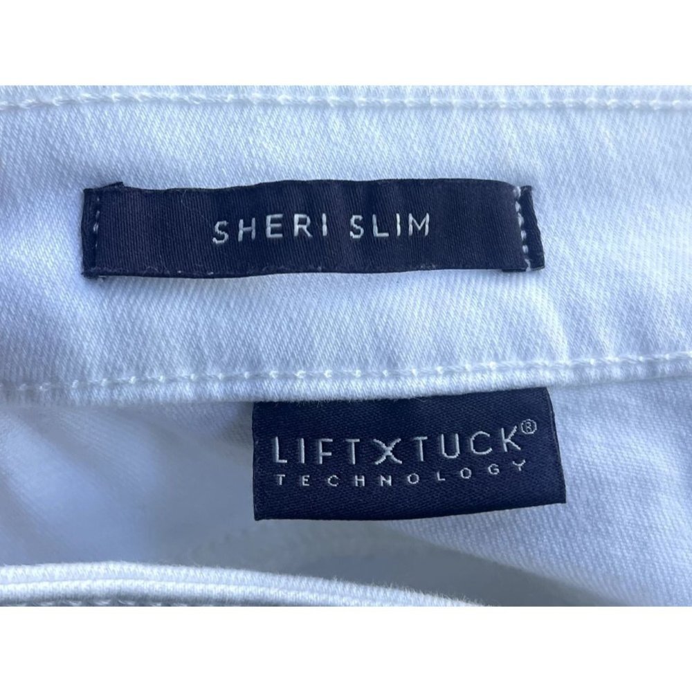 NYDJ Sheri Slim Lift Tuck Technology Size 14 High Rise High Waist White Jeans - Picture 11 of 13